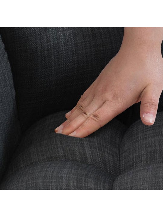 Juego de 2 taburetes de bar tela Damaso, gris oscuro Juego de 2 taburetes de bar tela Damaso, gris oscuro