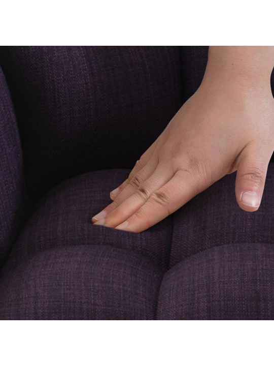 Juego de 2 taburetes de bar tela Damaso, lila