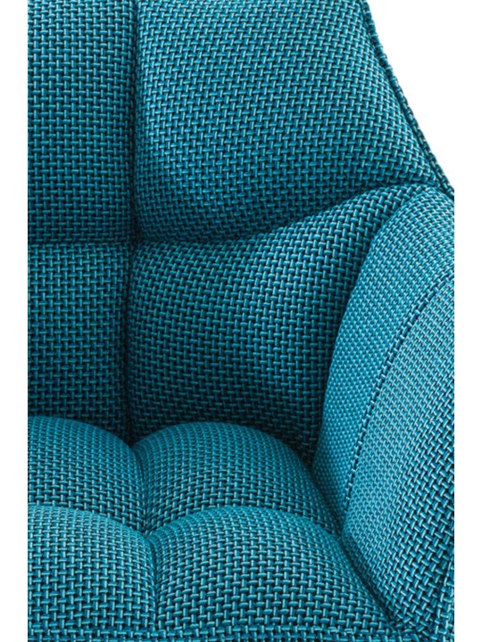 Juego de 2 taburetes de bar tela Damaso, turquesa