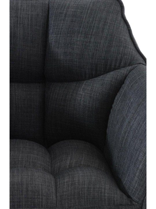 Juego de 2 taburetes de bar Damaso tejido acero inoxidable, gris oscuro