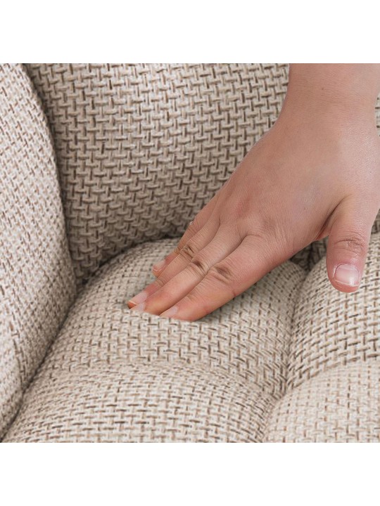 Juego de 2 taburetes de bar Damaso tejido acero inoxidable, marfil