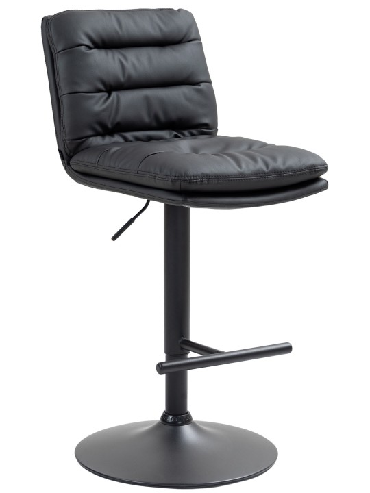 Taburete de bar Damar piel sintética, negro Taburete de bar Damar piel sintética, negro