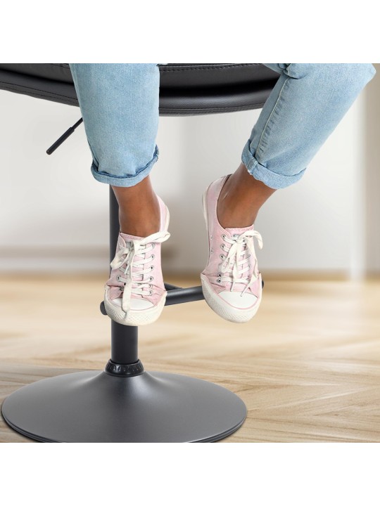 Taburete de bar Damar piel sintética, negro Taburete de bar Damar piel sintética, negro