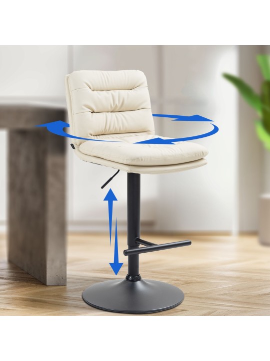 Taburete de bar Damar piel sintética, crema