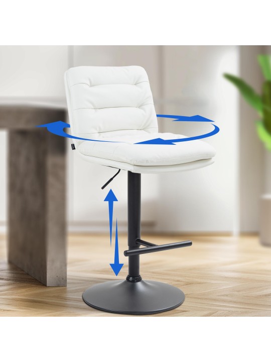 Taburete de bar Damar piel sintética, blanco Taburete de bar Damar piel sintética, blanco