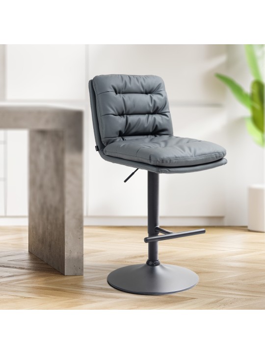 Taburete de bar Damar piel sintética, gris