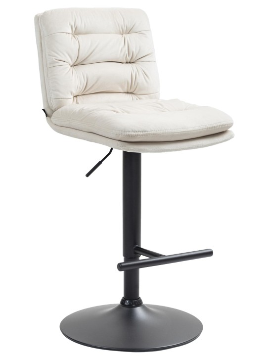 Taburete de bar Damar terciopelo, crema Taburete de bar Damar terciopelo, crema