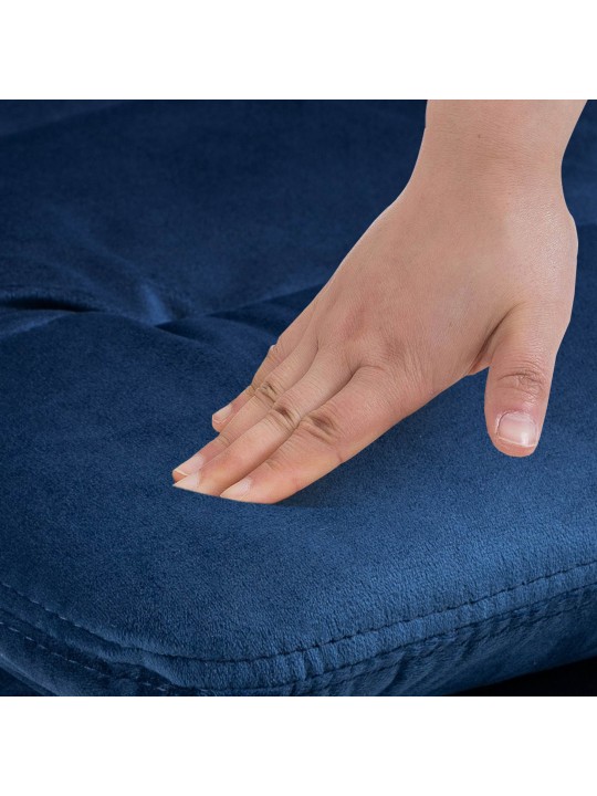 Taburete de bar Damar terciopelo cromado, azul