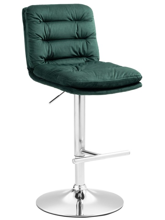 Taburete de bar Damar terciopelo cromado, verde
