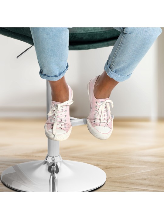 Taburete de bar Damar terciopelo cromado, verde