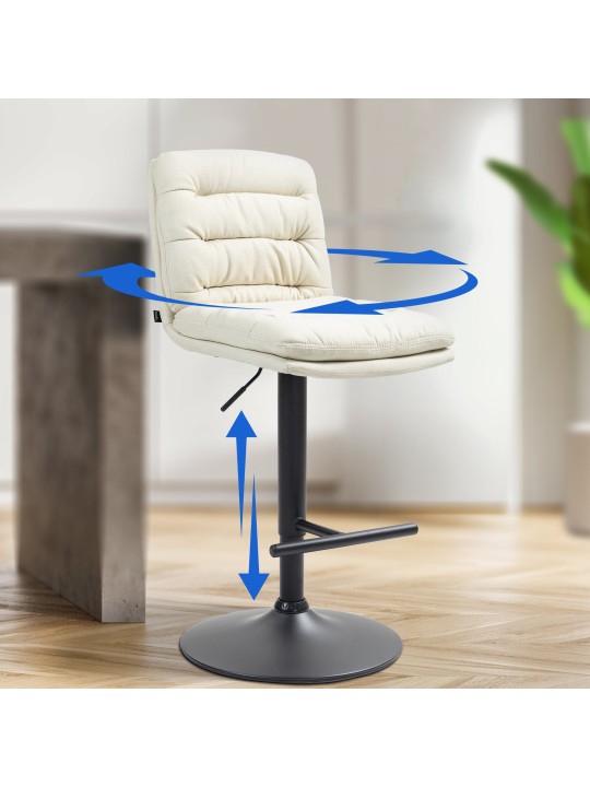 Taburete de bar tela Damar, crema