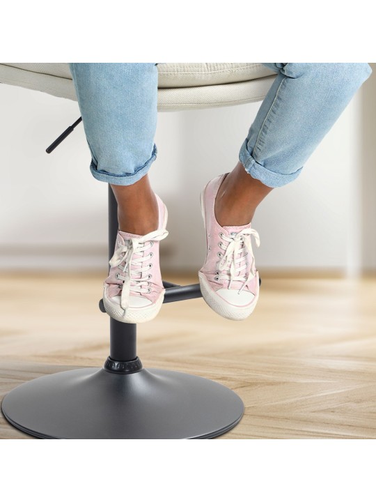 Taburete de bar tela Damar, crema