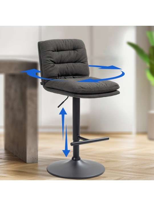 Taburete de bar tela Damar, gris oscuro Taburete de bar tela Damar, gris oscuro