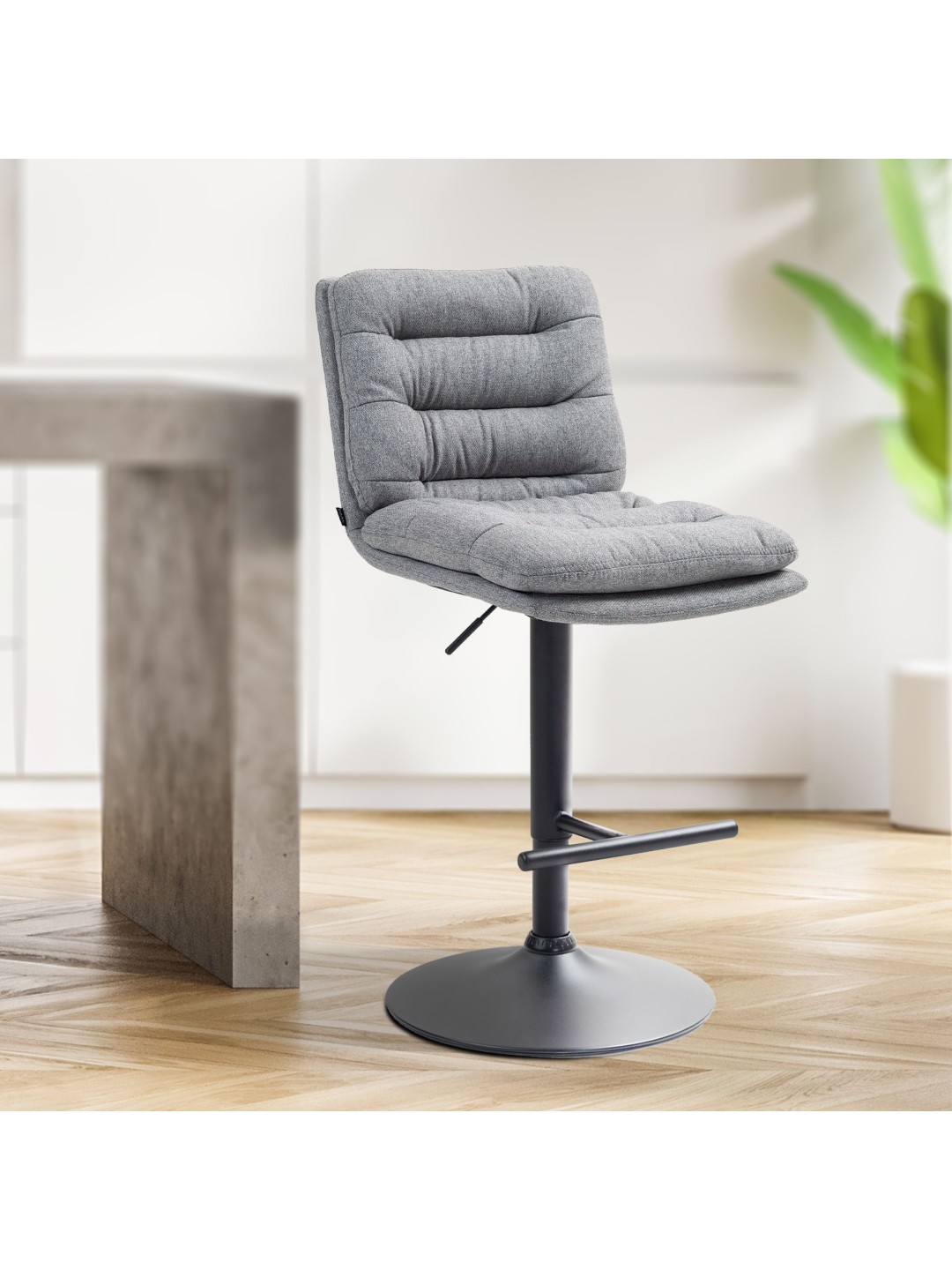 Taburete de bar tela Damar, gris