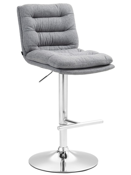 Taburete de bar Damar tela cromo, gris Taburete de bar Damar tela cromo, gris