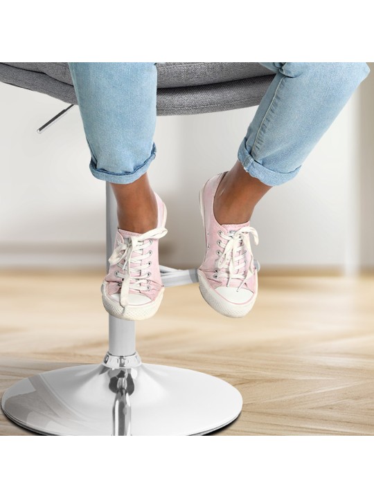 Taburete de bar Damar tela cromo, gris Taburete de bar Damar tela cromo, gris