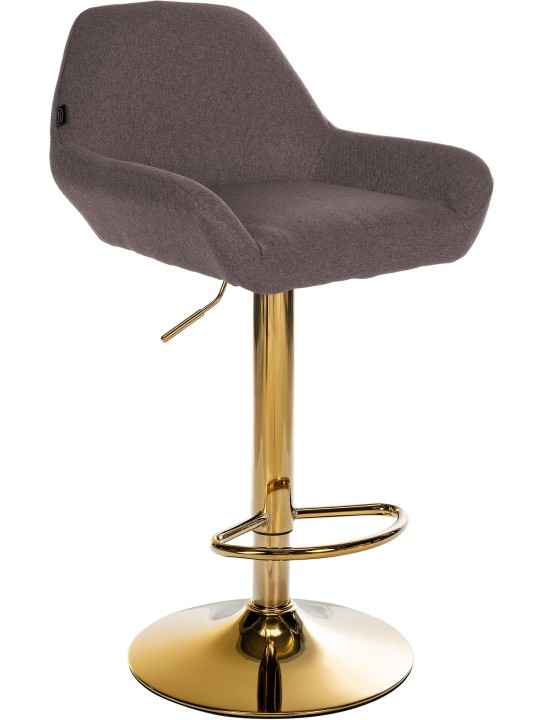 Taburete de bar Braga Tela dorada, marrón