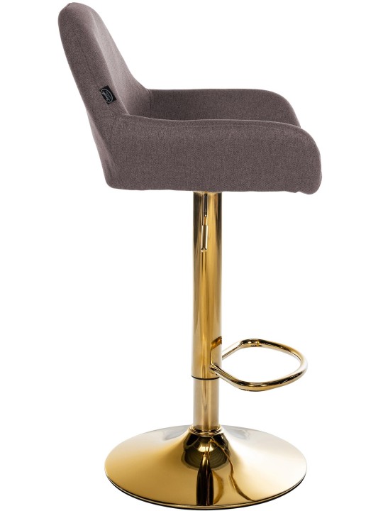 Taburete de bar Braga Tela dorada, marrón