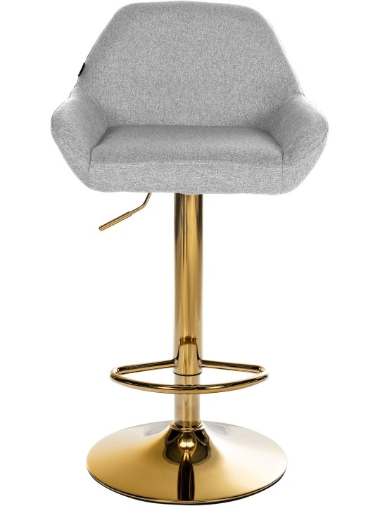 Taburete de bar Braga Tela dorada, gris
