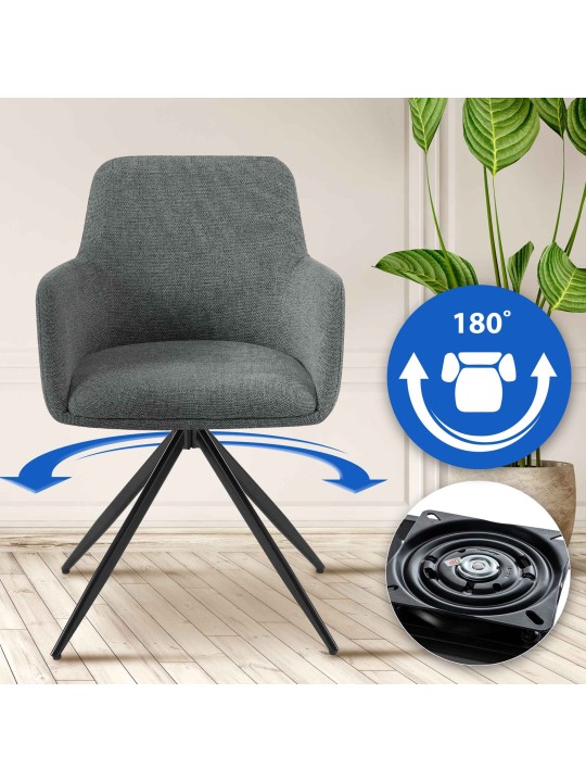 Silla de comedor Olema tela, gris