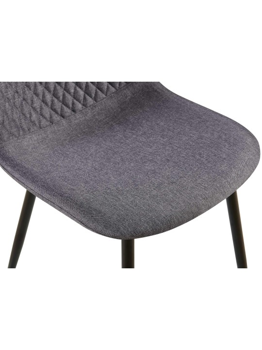 Conjunto de 4 sillas tela Giverny, gris oscuro Conjunto de 4 sillas tela Giverny, gris oscuro