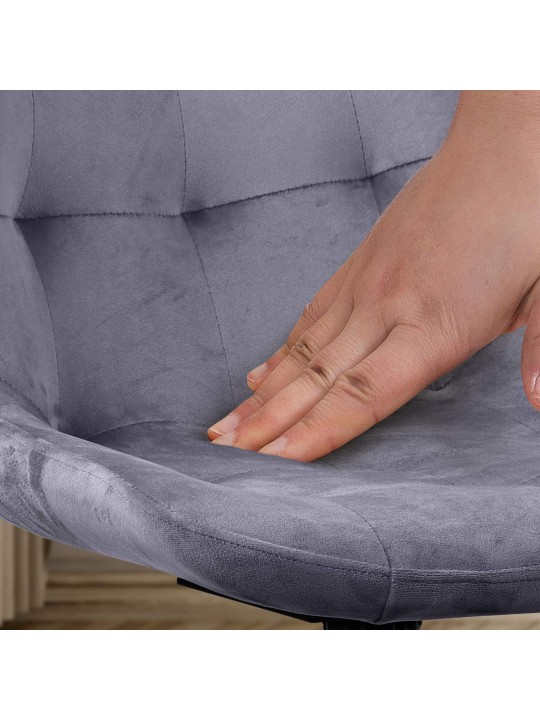 Silla de comedor Merna de terciopelo, gris oscuro