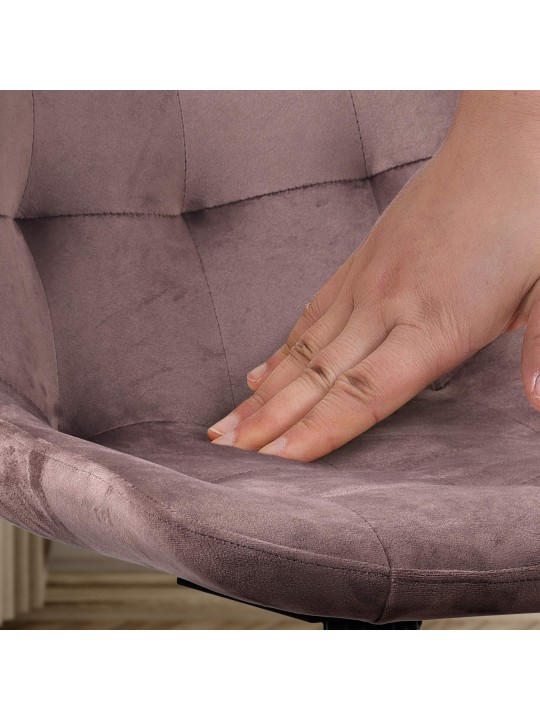 Silla de comedor Merna de terciopelo, marrón