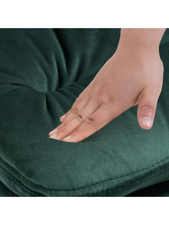 Juego de 2 taburetes de bar Damar terciopelo, verde