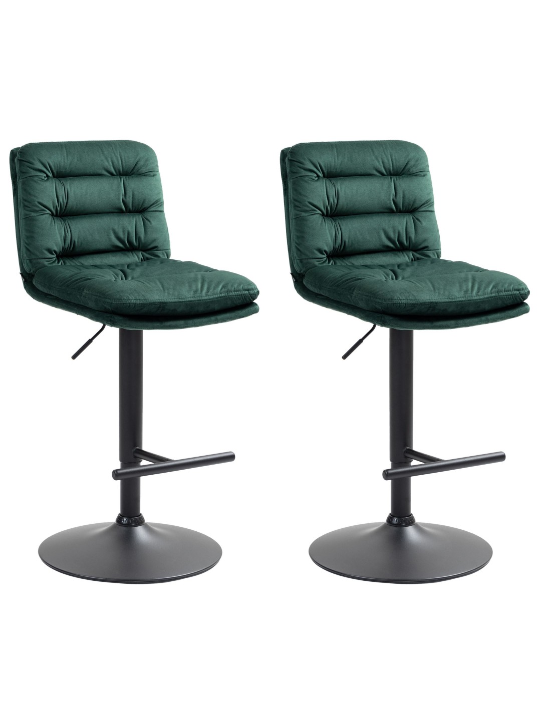 Juego de 2 taburetes de bar Damar terciopelo, verde