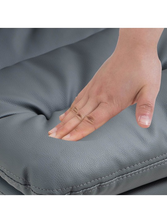 Juego de 2 taburetes de bar Damar de piel sintética, gris Juego de 2 taburetes de bar Damar de piel sintética, gris