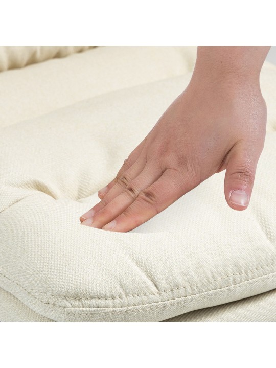 Juego de 2 taburetes de bar tela Damar, crema