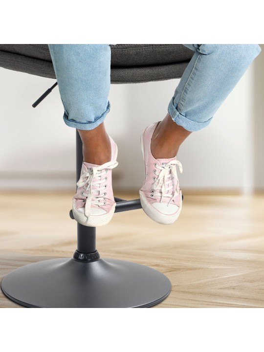 Juego de 2 taburetes de bar tela Damar, gris oscuro