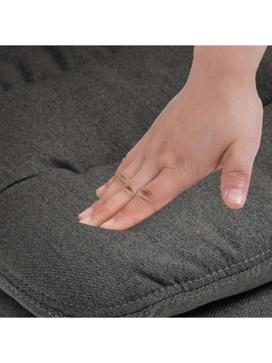 Juego de 2 taburetes de bar tela Damar, gris oscuro