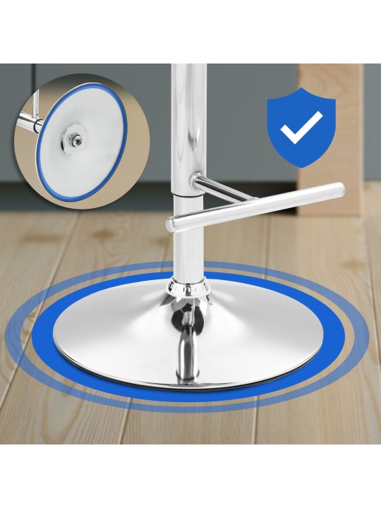 Juego de 2 taburetes de bar Damar tela cromo, crema Juego de 2 taburetes de bar Damar tela cromo, crema