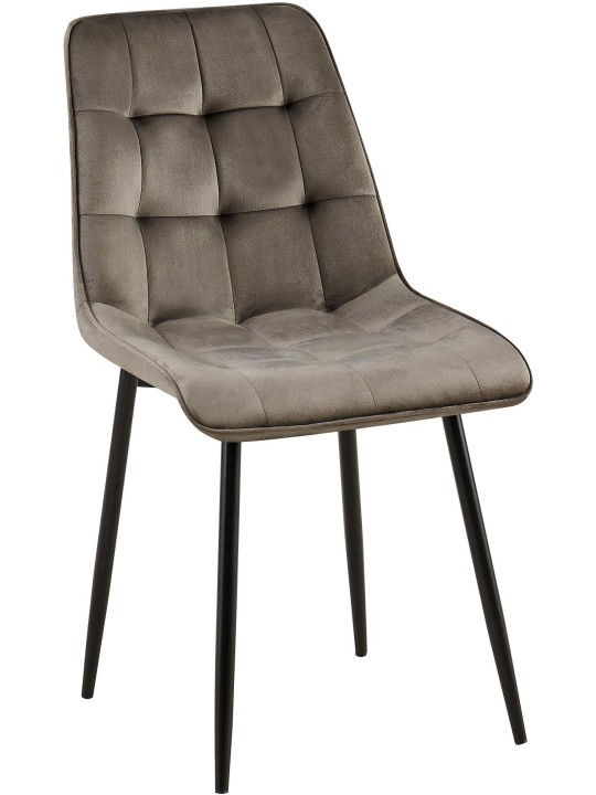 Silla de comedor de terciopelo Gifford, antracita