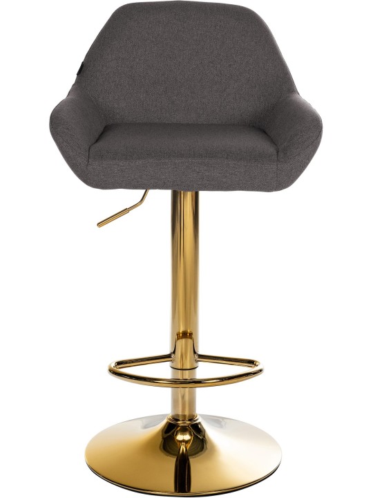 Juego de 2 taburetes de bar Braga Tela Dorada, gris oscuro