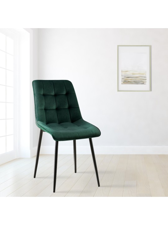 Silla de comedor de terciopelo Gifford, verde Silla de comedor de terciopelo Gifford, verde