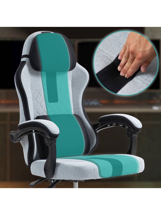 Silla de oficina tela Miltona, gris/negro