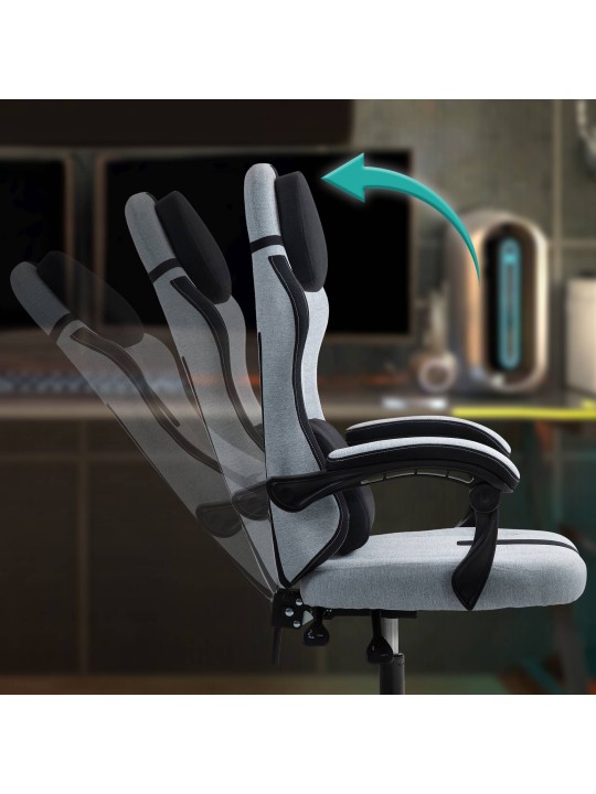 Silla de oficina tela Miltona, gris/negro