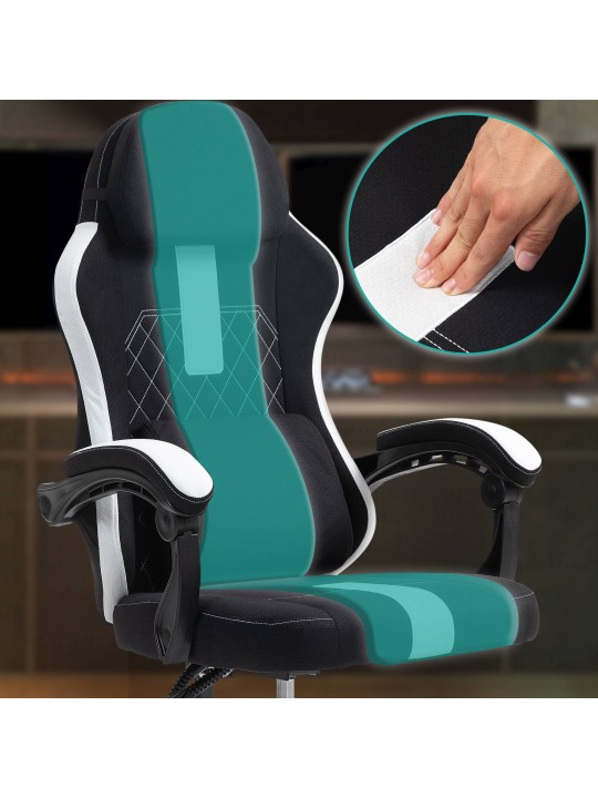 Silla de oficina tela Miltona, negro/blanco Silla de oficina tela Miltona, negro/blanco