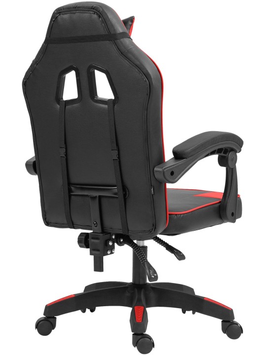 Silla de oficina Orkney de piel sintética, negro/rojo