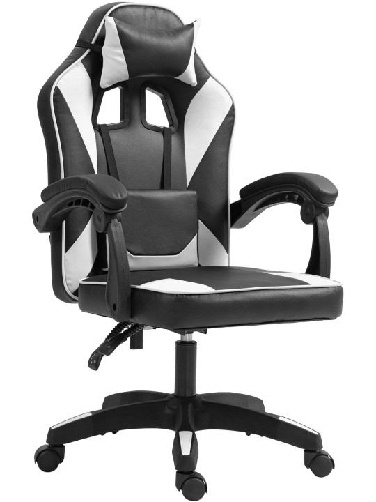 Silla de oficina Orkney de piel sintética, negro/blanco