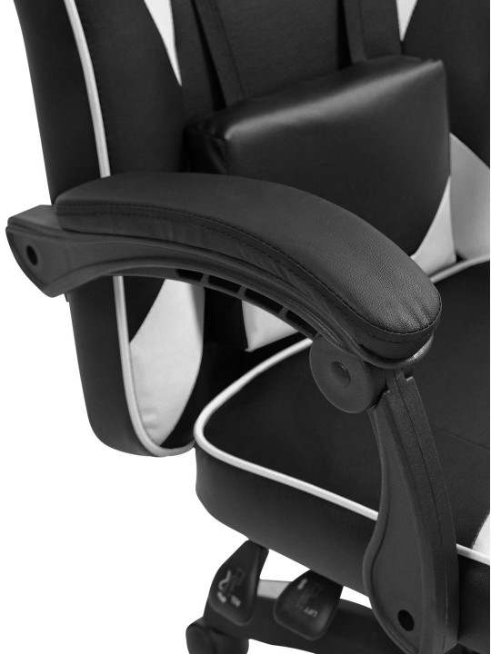Silla de oficina Orkney de piel sintética, negro/blanco