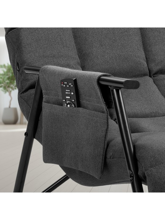 Mecedora Cathy tela, gris oscuro