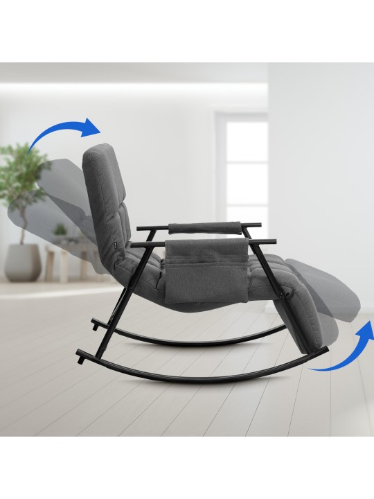 Mecedora Cathy tela, gris oscuro