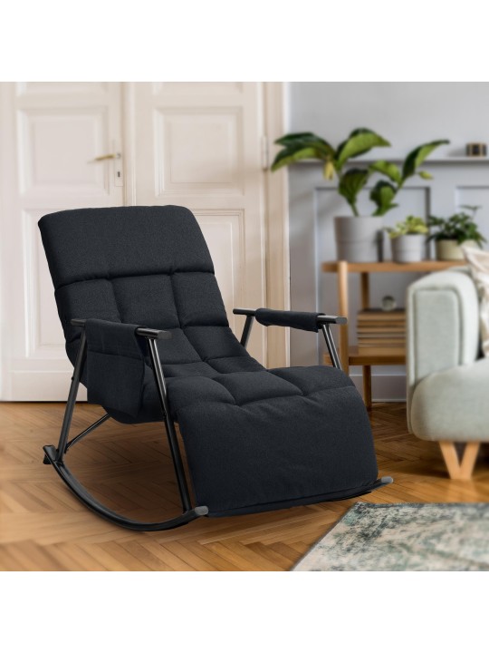 Mecedora Cathy tela, negro