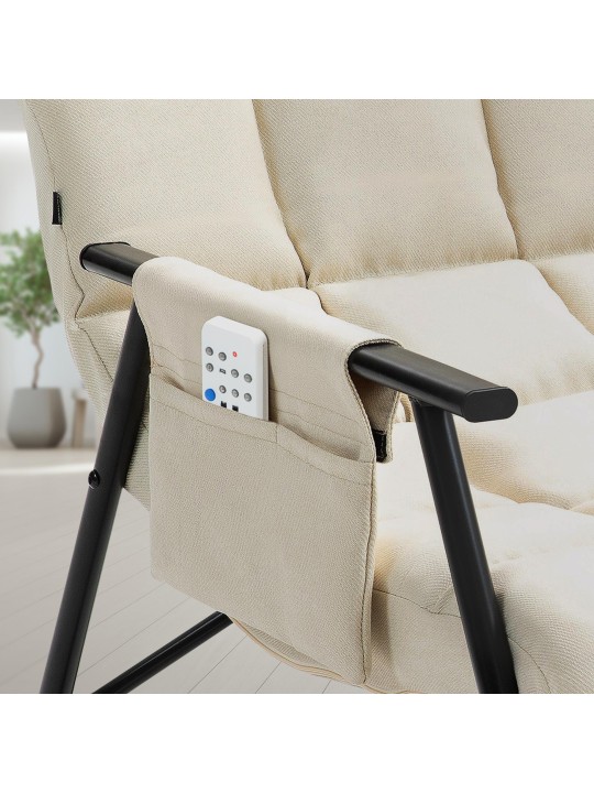 Mecedora Cathy tela, crema