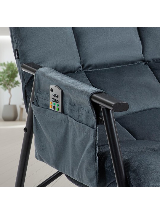 Mecedora Cathy terciopelo, gris oscuro