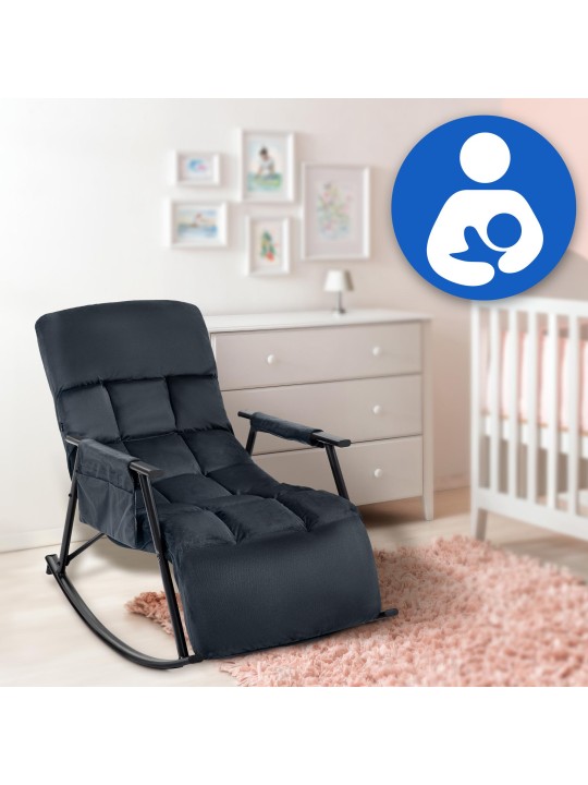 Mecedora Cathy terciopelo, negro