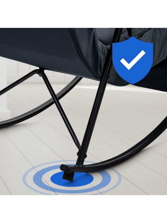 Mecedora Cathy terciopelo, negro